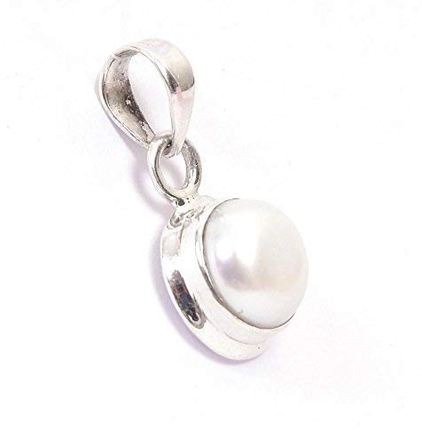 JAGDAMBA GEMS Certified 4.25 Ratti Natural Pearl Gemstone Original Certified moti panchhdhaatu/Ashtadhatu Silver Pendant for Men and Women