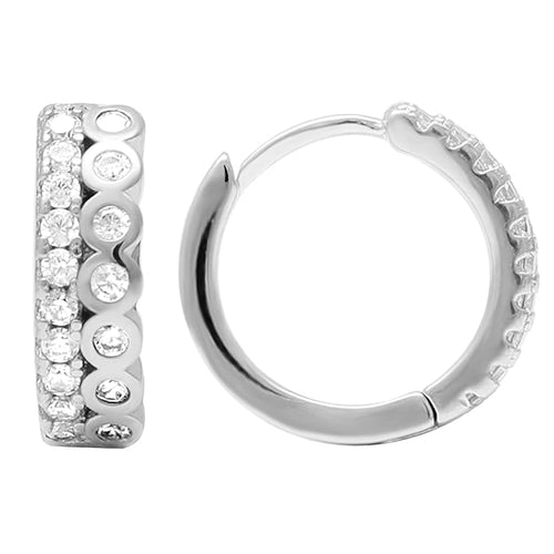 925 Silver Rose Gold 18k gold Plated Zircon Hoop Earrings Semi Hoops | Gifts for Women & Girls