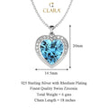 Clara 925 Sterling Silver Sky Blue Heart Pendant Earring Chain Bracelet Ring Jewellery Set | Rhodium Plated, Swiss Zirconia | Gift for Women & Girls