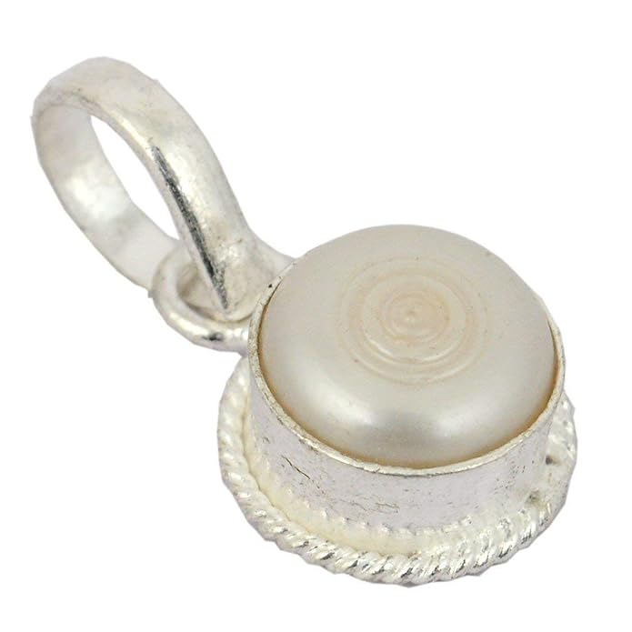 JAGDAMBA GEMS Certified 4.25 Ratti Natural Pearl Gemstone Original Certified moti panchhdhaatu/Ashtadhatu Silver Pendant for Men and Women